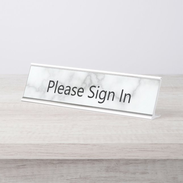 Please Sign In Faux White Marble (Front)