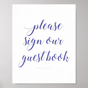 Please Sign Our Guest Book Navy Blue Wedding