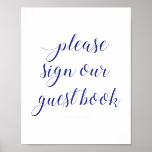 Please Sign Our Guest Book Navy Blue Wedding