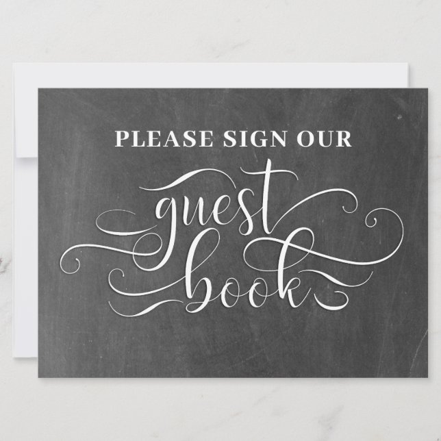 Please Sign Our Guest Book Wedding Table Card (Front)