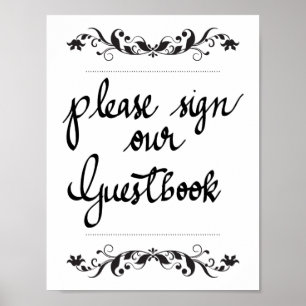 Please Sign Our Guestbook Calligraphy Wedding