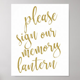 Please Sign our Memory Lantern 8x10 Wedding Sign