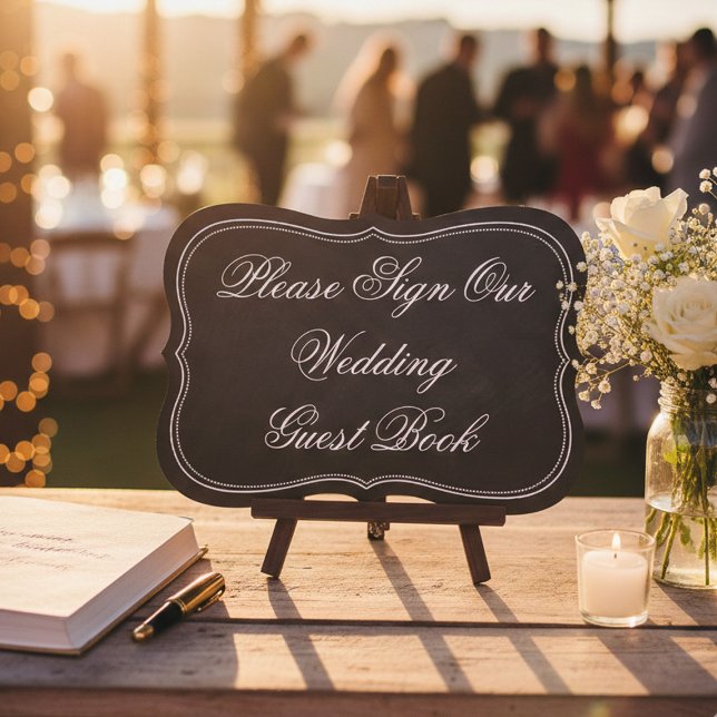 Please Sign Our Wedding Guest Book Chalkboard Sign (Creator Uploaded)