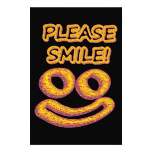 "Please Smile!" Cute Design. Buy Now Photo Print