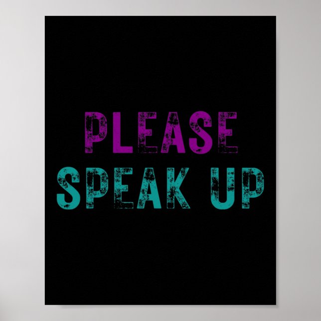 Please Speak Up Suicide Prevention Awareness Menta Poster (Front)