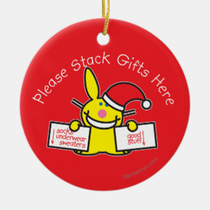 Please Stack Gifts Here Ceramic Tree Decoration