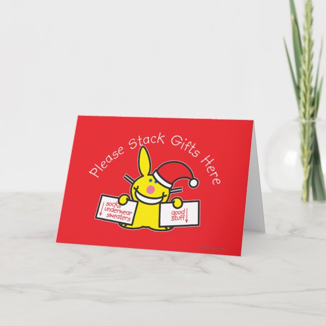 Please Stack Gifts Here Holiday Card (Front)
