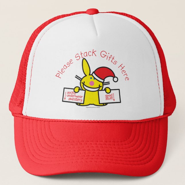 Please Stack Gifts Here Trucker Hat (Front)