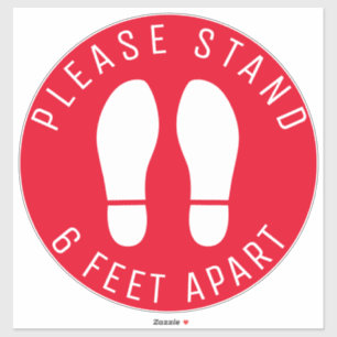 Please Stand 6 Feet Apart Safety Floor Circles