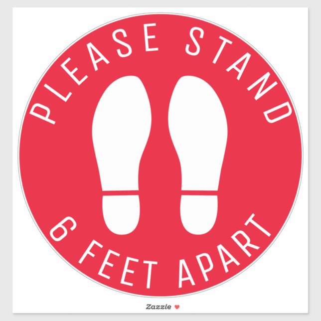 Please Stand 6 Feet Apart Safety Floor Circles (Sheet)