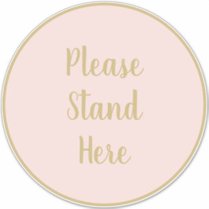 Please stand here blush pink custom script floor