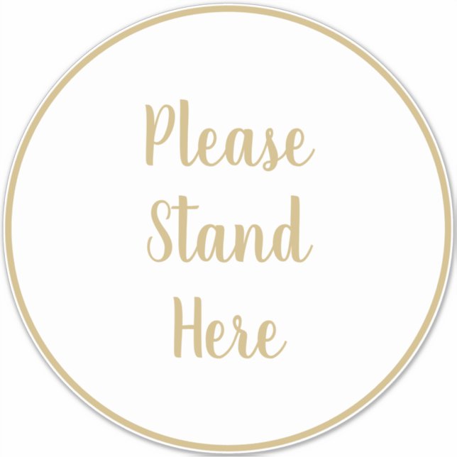 Please stand here custom gold text Floor Circle (Front)
