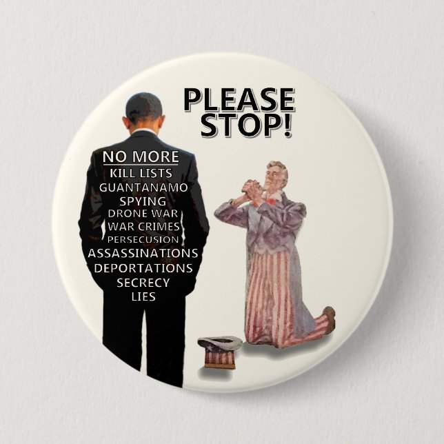 Please Stop! 7.5 Cm Round Badge (Front)