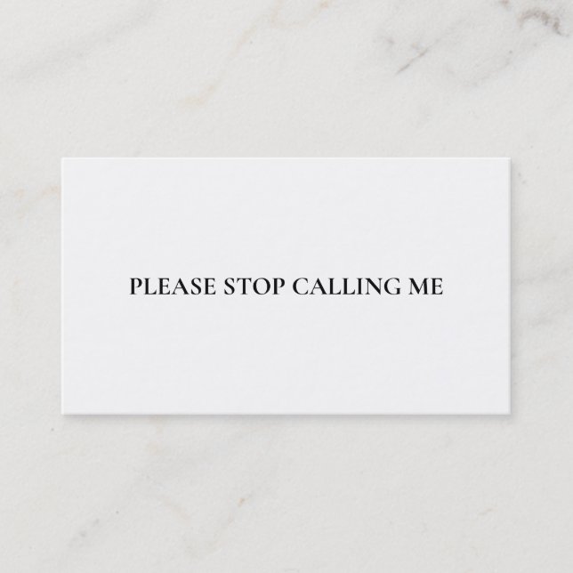 Please Stop Talking Introvert to Extrovert Funny Business Card (Front)
