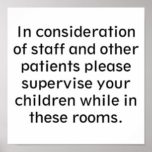 Please Supervise Your Children Notice Poster