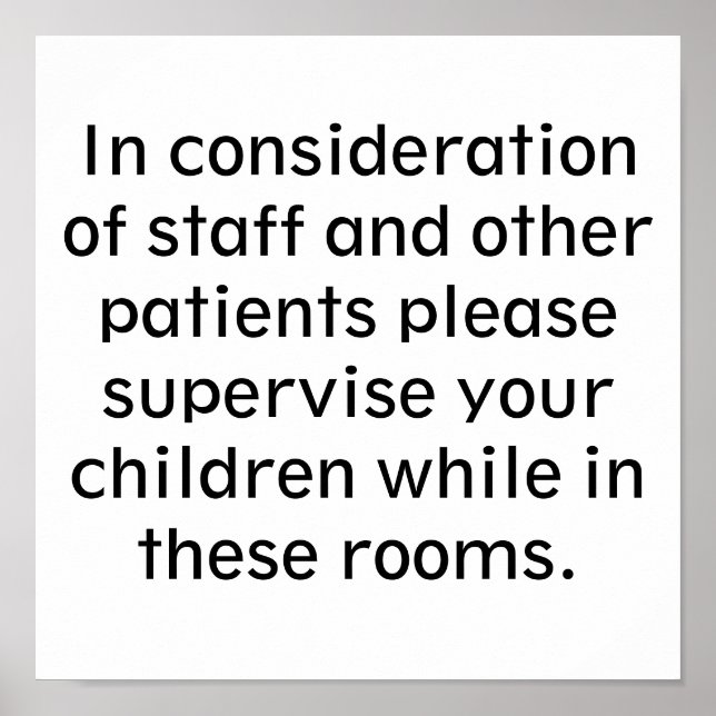 Please Supervise Your Children Notice Poster (Front)