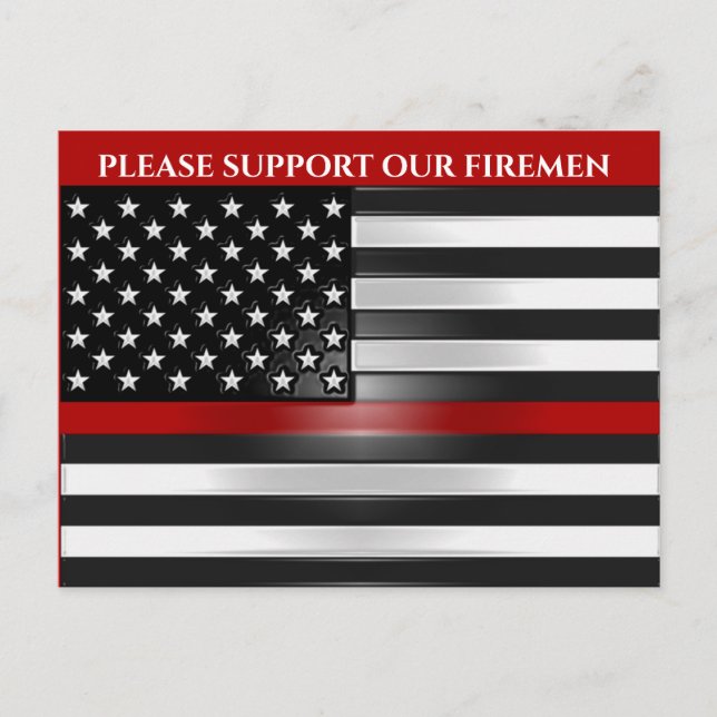 PLEASE SUPPORT OUR FIREMEN POSTCARD (Front)