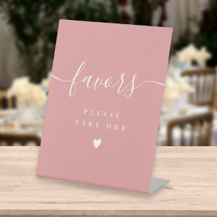 Please Take A Favour Dusty Rose Modern Script Pedestal Sign