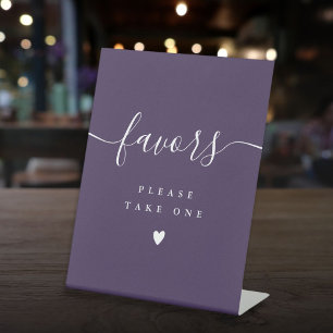 Please Take A Favour Purple Modern Script Pedestal Sign