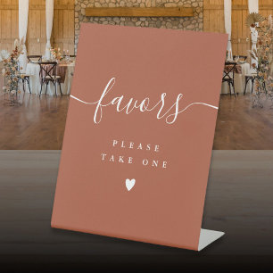 Please Take A Favour Terracotta Modern Script Pedestal Sign