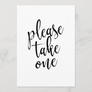 Please Take One Affordable Wedding Sign Invitation