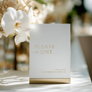 Please Take One Minimalist Wedding Favour Foil Sig