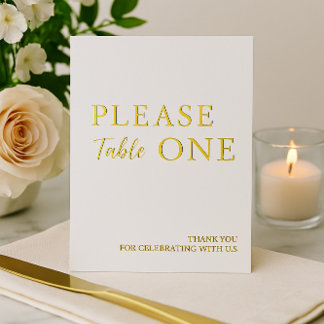 Please Take One Minimalist Wedding Favour Foil Sig Holiday Card