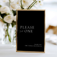 Please Take One Minimalist Wedding Favour Sign