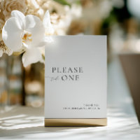 Please Take One Minimalist Wedding Favour Sign