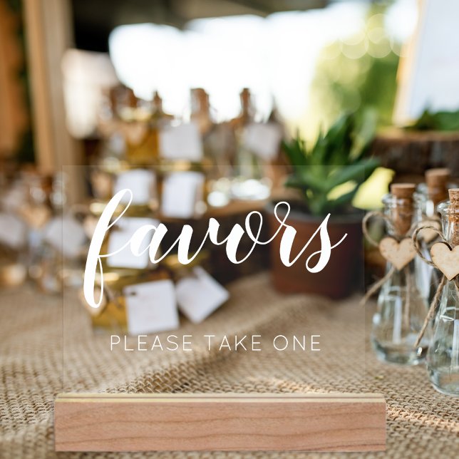 Please Take One Wedding Favours  Acrylic Sign (Please Take One Wedding Favors Acrylic Sign)