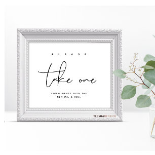 Please Take One, Wedding Party Favours Sign