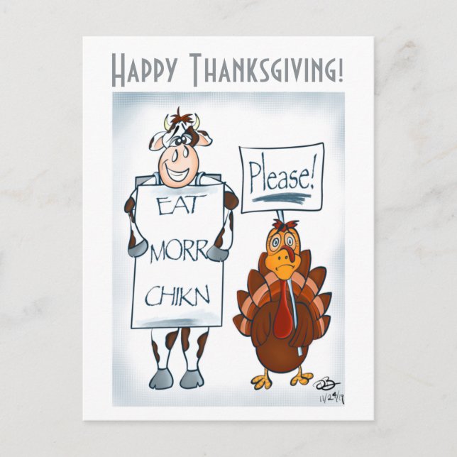 Please Thanksgiving Invitation Postcard (Front)