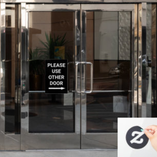 Please Use Other Door Right Arrow Black Business