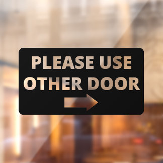 Please Use Other Door Storefront Decal