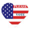 Please Vote American Flag Heart Beautiful Stickers