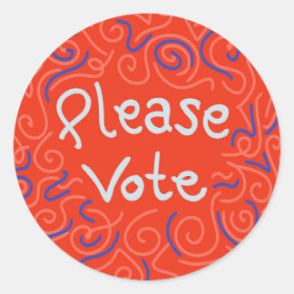 Please Vote Paper Plates Classic Round Sticker