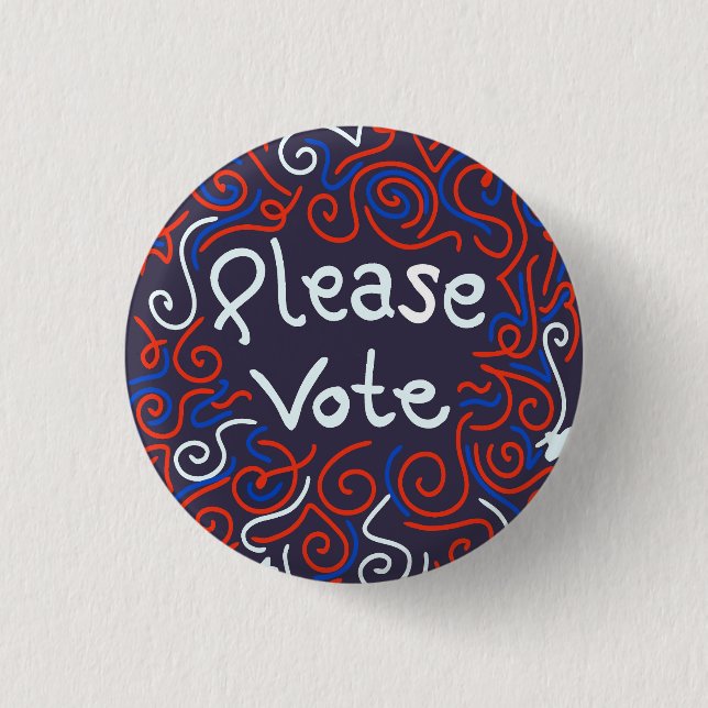 Please Vote Sticker 3 Cm Round Badge (Front)