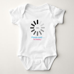 Please Wait I'm Thinking Personalised Text Unisex Baby Bodysuit