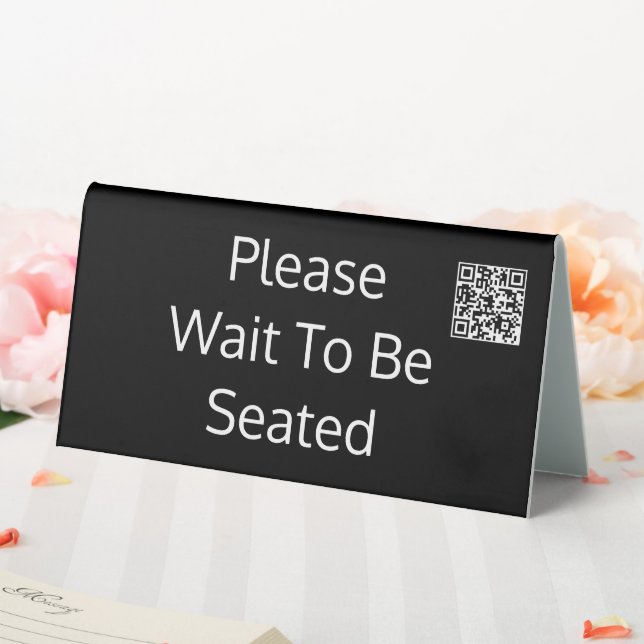 Please Wait To Be Seated QR Code Black (In SItu (Wedding))