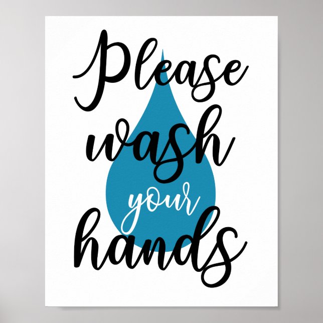 Please wash your hands, bathroom poster (Front)