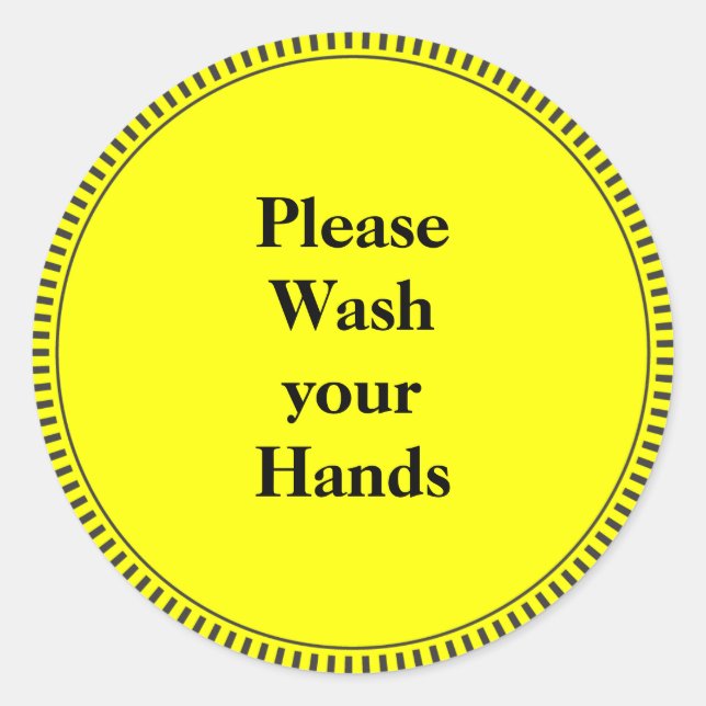 Please Wash Your Hands Classic Round Sticker (Front)