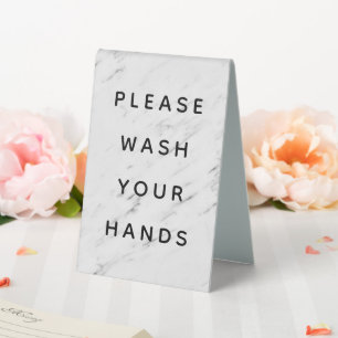 Please Wash Your Hands Sign for Bathroom Counter