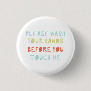 Please wash your hands Social Distancing Germ Free 3 Cm Round Badge