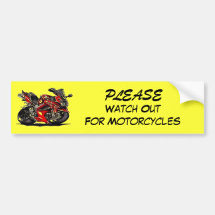 PLEASE Watch Out For Motorcycles Bumper Sticker