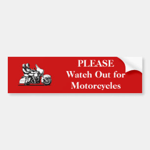 PLEASE Watch Out for Motorcycles Bumper Sticker