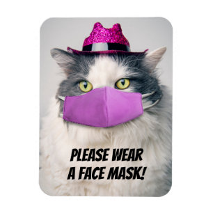 Please Wear a Face Mask Cute Cat Humour Magnet