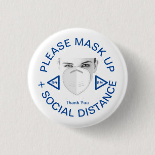 Please Wear a Mask an Social Distance Pin