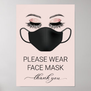 Please Wear Face Mask Beauty Salon Spa Safety Poster