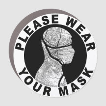 Please Wear Your Mask (Pittsburgh Map) Car Magnet