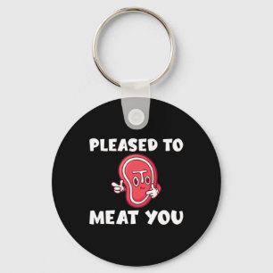 Pleased To Meat You Bbq Grill Beef Key Ring